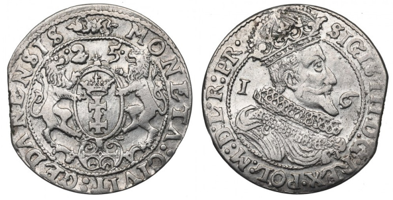 Sigismund III, 18 groschen 1625, Danzig Egzemplarz o dobrze zachowanych detalach...