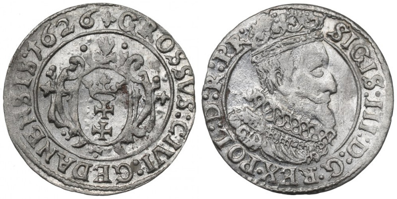 Sigismund III, Groschen 1626, Danzig Ładny przykład lubianej emisji. 
Reference...