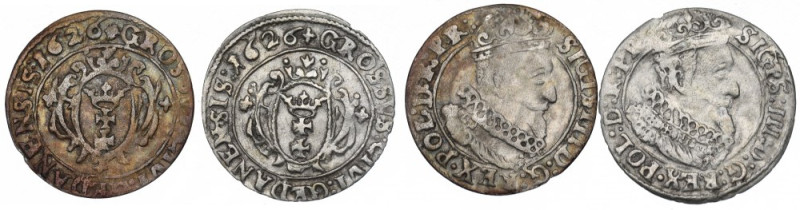 Sigismund III, Lot of groschen 1626, Danzig Ładne egzemplarze lubianej emisji.