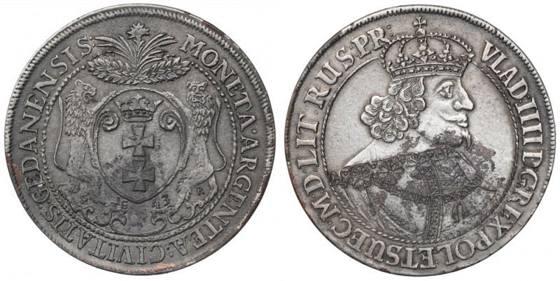 Władysław IV Waza, Talar 1643, Gdańsk - kopia Kopia rzadkiej emisji. Biały metal...