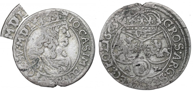 John II Casimir, 6 groschen 1665, Cracow Bardzo ładnie wybity egzemplarz. Warian...