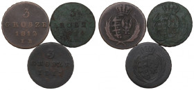 Księstwo Warszawskie, Zestaw 3 grosze 1811-14