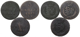 Księstwo Warszawskie, Zestaw 3 grosze 1813-14