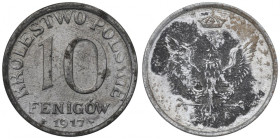 Kingdom of Poland, 10 pfennig 1917