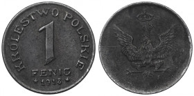 Królestwo Polskie, 1 fenig 1918 - destrukt