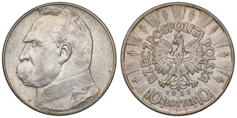 II Republic of Poland, 10 zloty 1935 Pilsudski Egzemplarz o bardzo ładnie zachow...