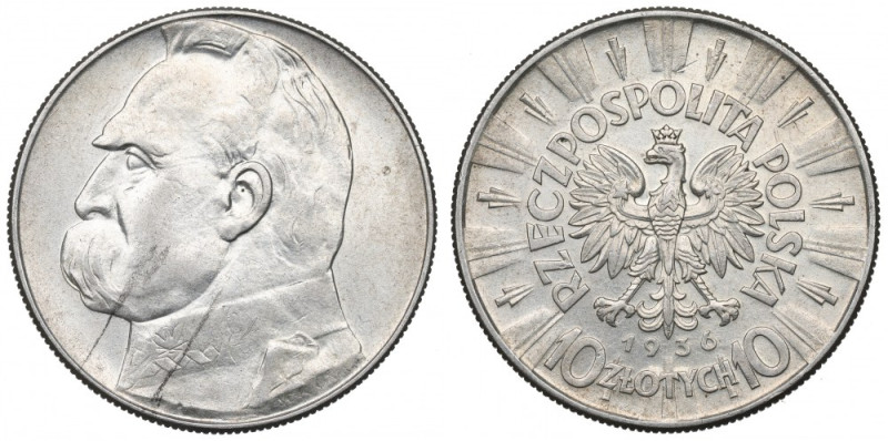 II Republic of Poland, 10 zloty 1936 Pilsudski Egzemplarz o bardzo dobrze zachow...