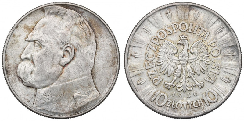 II Republic of Poland, 10 zloty 1936 Pilsudski Ładnie zachowany egzemplarz. Nomi...