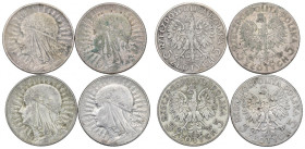 II RP, Zestaw 5 złotych 1932-34 Głowa kobiety