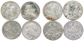 II RP, Zestaw 5 złotych 1933-34 Głowa kobiety