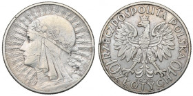 II Republic of Poland, 10 zlotych 1932, Women's Head, London