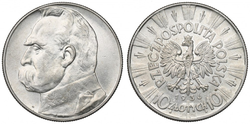 II Republic of Poland, 10 zloty 1936 Pilsudski Egzemplarz o bardzo ładnie zachow...