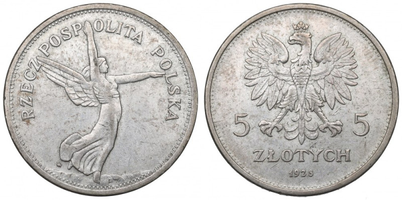 II Republic of Poland, 5 zloty 1928 Ładnie zachowane detale. Jedna z najciekawsz...