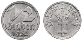 Free city of Danzig, 1/2 gulden 1932 - NGC MS64