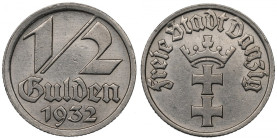 Free city of Danzig, 1/2 gulden 1932