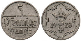 Free City of Danzig, 5 pfennig 1928