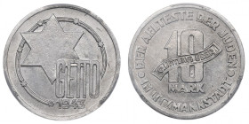 Litzmannstadt Ghetto, 10 mark 1943 - PCGS UNC Details