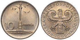 PRL, 10 złotych 1966 - Mała kolumna