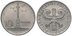 PRL, 10 złotych 1966 - Mała kolumna