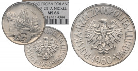 PRL, 5 złotych 1960 - Próba Ni NGC MS66 2-MAX