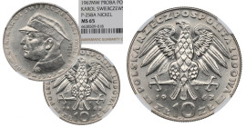 PRL, 10 złotych 1967 Świerczewski - Próba Ni NGC MS65 MAX