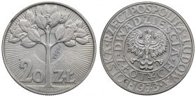 PRL, 20 złotych 1973 drzewo - Próba CuNi