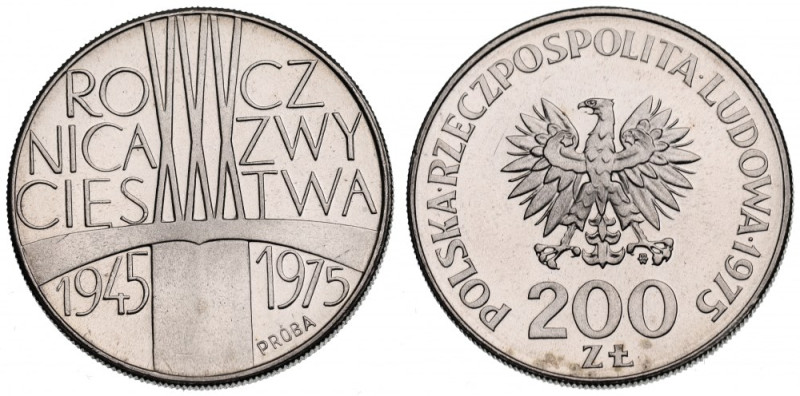 PRL, 200 złotych 1975 XXX Rocznica zwycięstwa - Próba Nikiel Okołomenniczy egzem...