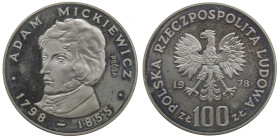 PRL, 100 złotych 1978 Mickiewicz - Próba Nikiel