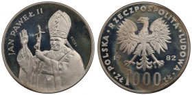 PRL, 1.000 złotych 1982 Jan Paweł II - Próba srebro