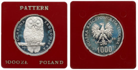 PRL, 1.000 złotych 1986 Ochrona środowiska - Próba Sowa Ag