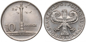 PRL, 10 złotych 1966 - Mała kolumna