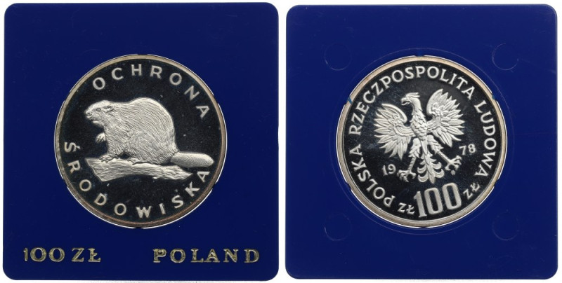 PRL, 100 złotych 1978 Ochrona środowiska - Bóbr Bardzo ładny egzemplarz. Patyna,...