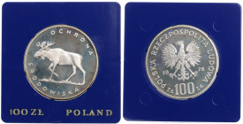 PRL, 100 złotych 1978 Ochrona środowiska - Łoś