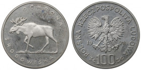 PRL, 100 złotych 1978 Ochrona środowiska - Łoś