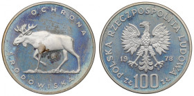 PRL, 100 złotych 1978 Ochrona środowiska - Łoś