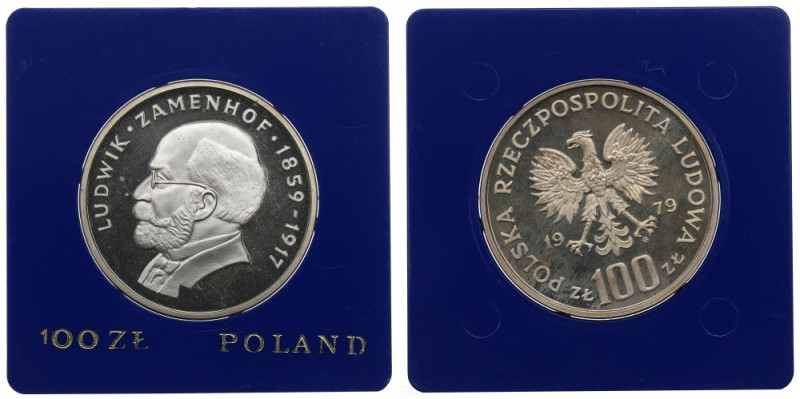 PRL, 100 złotych 1979 Zamenhoff Patyna, nalot.