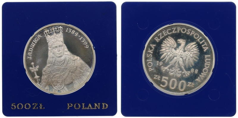 PRL, 500 złotych 1988 - Jadwiga Skazy tła.