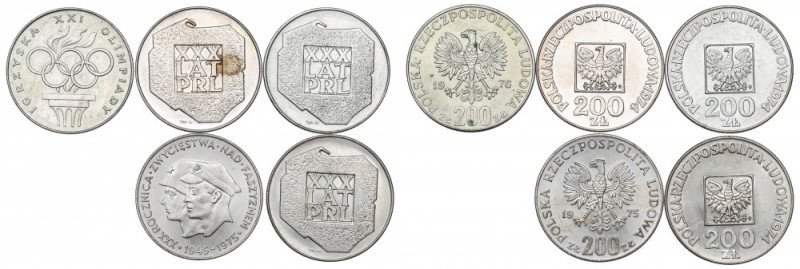 PRL, Zestaw 200 złotych 1974-76 Ładne egzemplarze.