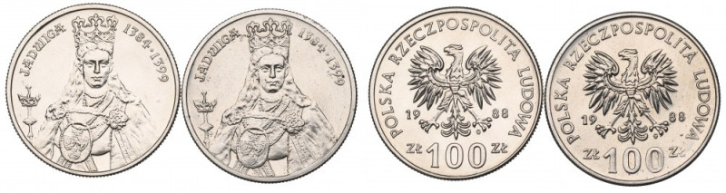 PRL, Zestaw 100 złotych 1988 Jadwiga Wyselekcjonowane egzemplarze. W zestawie od...