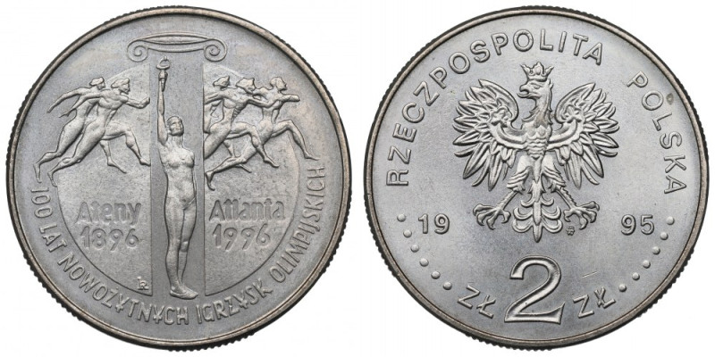 III RP, 2 złote 1995 Atlanta Pojedyncze skazy mennicze. 
Grade: UNC