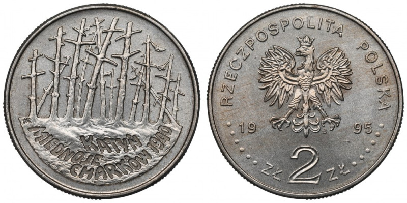 III RP, 2 złote 1995 Katyń Piękny egzemplarz. 
Grade: UNC