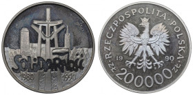 III RP, 200.000 złotych 1990 Solidarność - Próba Ni