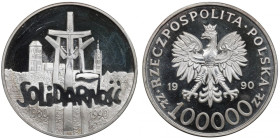 III RP, 100.000 złotych 1990 Solidarność - Prooflike
