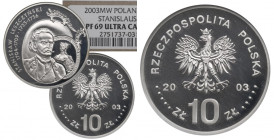 III RP, 10 złotych 2003 Leszczyński - NGC PF69 Ultra Cameo 2-MAX