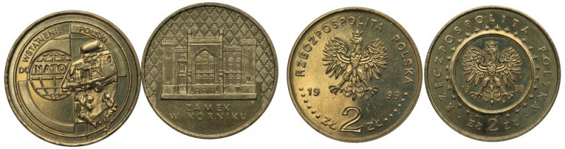 III RP, zestaw 2 złote 1998-99 Bardzo ładny komplet. 
Grade: UNC