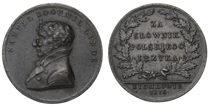 1816 Medal Samuel Linde Za słownik języka polskiego - stara kopia Stara kopia rz...