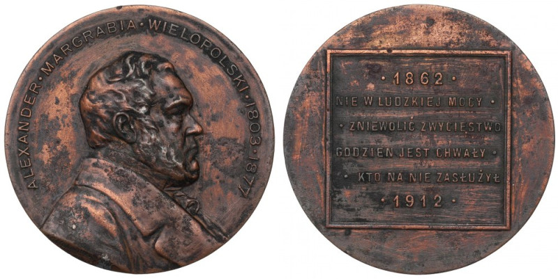 1912 Medal Aleksander margrabia Wielopolski Medal autorstwa Cz. Makowskiego i J....