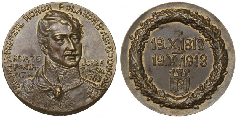 1913 Medal 100-lecie śmierci ks. Józefa Poniatowskiego Rzadki w handlu, ceniony ...