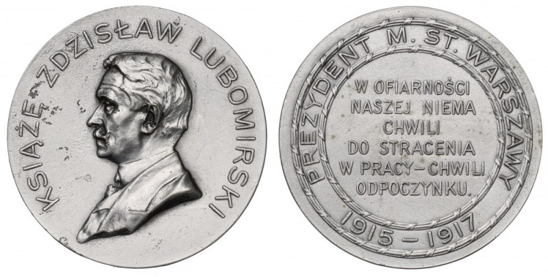 1917 Medal Książe Lubomirski Prezydent Warszawy 1915-17 - kopia Późniejsza kopia...