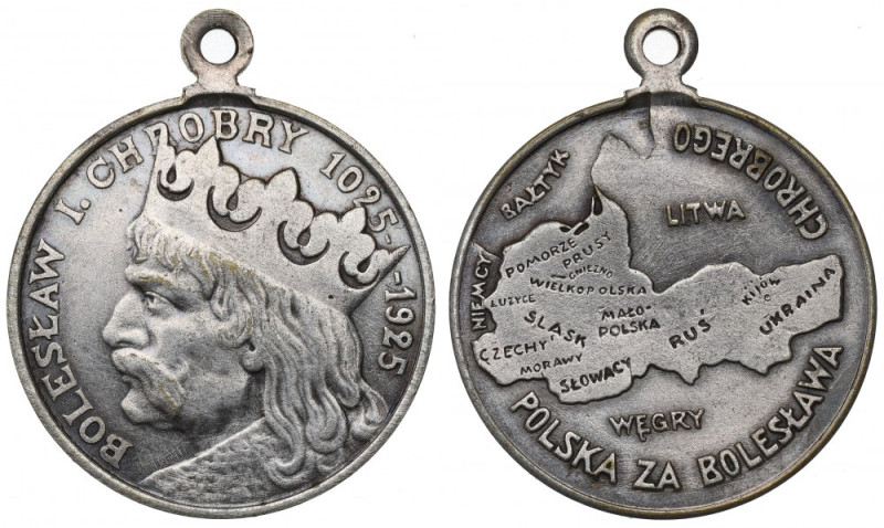 1925 Medal 900-lecie koronacji Chrobrego Bardzo ładnie zachowany medal. Centraln...